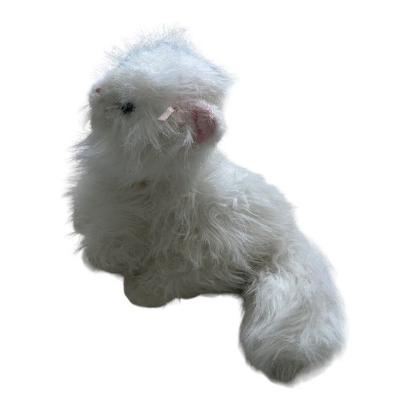 Ganz Webkinz Persian‎ Cat Kitten White Pink Bow Plush Stuffed Animal Toy No Code - Picture 2 of 9